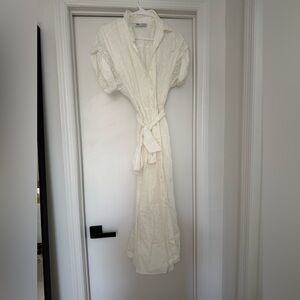 Zara Cream Eyelet Midi Dress